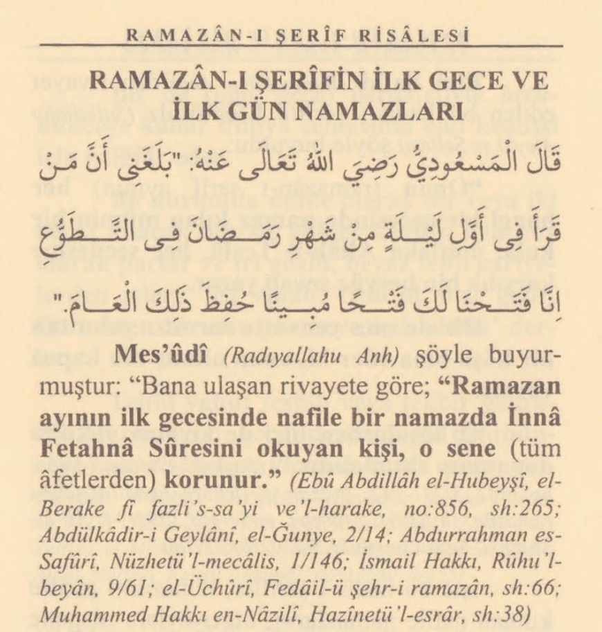 Ramazanın İlk Gecesi Fetih Suresi İle Kılınacak 2 Rekatlık Namaz