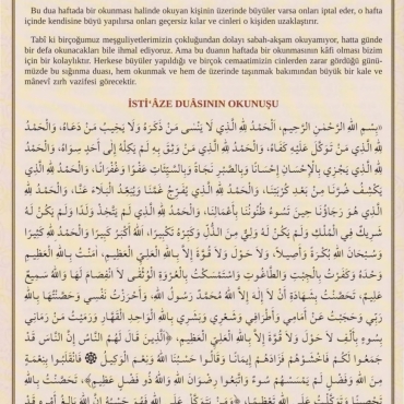 Cinleri Uzaklaştırmak ve Büyüleri İptal Etmek İçin Haftalık Okunacak Sığınma Duası