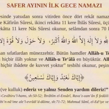 Safer Ayının İlk Gecesi Namazı